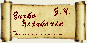 Žarko Mijaković vizit kartica